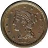 Image 1 : 1856 1C Slanted 5. N-3, R.1. MS61 Brown NGC. AU55 EAC. 1856[1C] Slanted 5. N-3, R.1. MS61 Brown NGC.