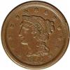 Image 1 : 1856 1C Slanted 5. N-13, R.1. AU55 NGC. VF25 EAC. Grel 1856[1C] Slanted 5. N-13, R.1. AU55 NGC. VF25
