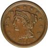 Image 1 : 1856 1C Slanted 5. N-13, R.1. AU58 NGC. VF30 EAC. Grel 1856[1C] Slanted 5. N-13, R.1. AU58 NGC. VF30