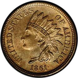 1861 1C MS65 NGC. Fully lustrous and warmly toned in i 1861[1C] MS65 NGC.