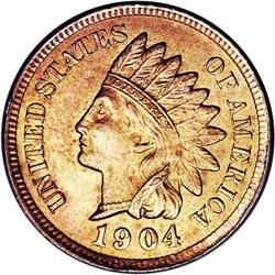 1904 1C MS65 Red and Brown NGC. Lustrous surfaces. Bot 1904[1C] MS65 Red and Brown NGC.