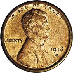1916-S 1C MS64 Red and Brown NGC. Satiny luster. The o 1916-S[1C] MS64 Red and Brown NGC.