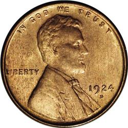 1924-D 1C MS65 Red and Brown NGC. Frosty luster. The s 1924-D[1C] MS65 Red and Brown NGC.