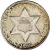 Image 1 : 1867 3CS MS62 NGC. Intermingled gold, lilac, and blue 1867[3CS] MS62 NGC.