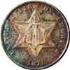 Image 1 : 1871 3CS MS63 NGC. Warmly and attractively toned in in 1871[3CS] MS63 NGC.