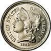 Image 1 : 1866 3CN PR64 NGC. Pale golden-gray toning. The device 1866[3CN] PR64 NGC.