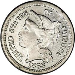 1888 3CN PR64 NGC. Essentially brilliant surfaces with 1888[3CN] PR64 NGC.