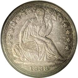 1838 H10C Large Stars MS62 NGC. Deep, mottled sea-gree 1838[H10C] Large Stars MS62 NGC.