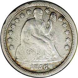 1856-S 10C VF Details, Damaged, NCS. Important as the 1856-S[10C]--Damaged--NCS. VF Details.