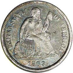 1863 10C --Environmental Damage--NCS. Proof. Richly pat 1863[10C]--Environmental Damage--NCS. Proof.