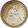 Image 1 : 1860 25C PR64 Cameo NGC. Frosty devices contrast with 1860[25C] PR64 Cameo NGC.