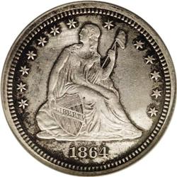 1864 25C --Improperly Cleaned--NCS. AU Details. A sharp 1864[25C]--Improperly Cleaned--NCS. AU Detai