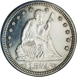 1874 25C Arrows PR62 Cameo NGC. Undeniable white frost 1874[25C] Arrows PR62 Cameo NGC.