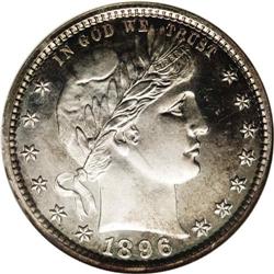 1896 25C PR64 Cameo NGC. Deep, glassy mirrored fields 1896[25C] PR64 Cameo NGC.