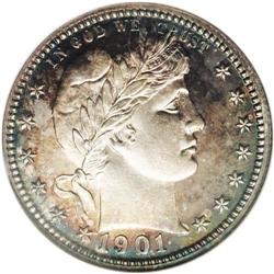 1901 25C PR65 NGC. Only 813 proofs were struck of this 1901[25C] PR65 NGC.