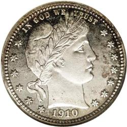 1910 25C PR66 Cameo NGC. A mere 551 proofs were struck 1910[25C] PR66 Cameo NGC.