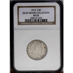 1913 25C VF35 NGC. Naturally toned, essentially mark-f 1913[25C] VF35 NGC.