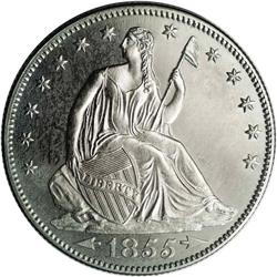 1855/54 50C PR63 NGC. Walter Breen knew of just three 1855/54[50C] PR63 NGC.