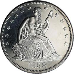 1858 50C PR62 NGC. WB-101. Type One Reverse. A brillia 1858[50C] PR62 NGC.