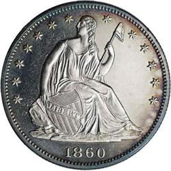 1860 50C PR65 NGC. Type Two Reverse. Plum, gold, and f 1860[50C] PR65 NGC.