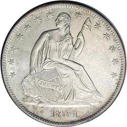 1861-O 50C --Obverse Scratched--NCS. Unc. Details. WB-1 1861-O[50C]--Obverse Scratched--NCS. Unc. De