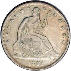 1861-S 50C --Improperly Cleaned--NCS. AU Details. WB-10 1861-S[50C]--Improperly Cleaned--NCS. AU Det