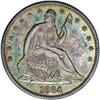 Image 1 : 1864 50C PR65 NGC. Lush apple-green, olive, and peach 1864[50C] PR65 NGC.