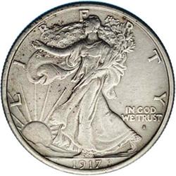 1917-S 50C Obverse AU Details, Improperly Cleaned, NCS 1917-S[50C] Obverse--Improperly Cleaned--NCS.