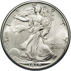 1919-S 50C MS64 NGC. Apricot and silver-gray colors co 1919-S[50C] MS64 NGC.