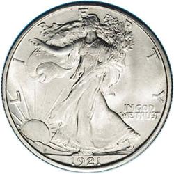 1921-D 50C MS64 NGC. Creamy luster and light chestnut- 1921-D[50C] MS64 NGC.