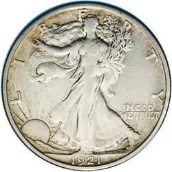 1921-S 50C XF Details, Improperly Cleaned, NCS. A brig 1921-S[50C] XF Details, Improperly Cleaned, N