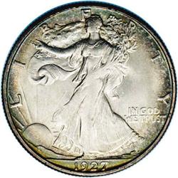 1927-S 50C MS64 NGC. Appealing frosty luster. Pearl gr 1927-S[50C] MS64 NGC.