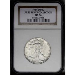 1934-D 50C MS64 NGC. Mostly brilliant and a frosty nea 1934-D[50C] MS64 NGC.