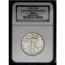 1935-D 50C MS64 NGC. A lustrous and deeply frosted nea 1935-D[50C] MS64 NGC.