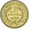 Image 4 : 1849 G$1 Closed Wreath MS62 NGC. Large head, With L. A 1849[G$1] Closed Wreath MS62 NGC.
