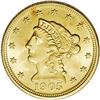 Image 1 : 1905 $2 1/2 MS65 NGC. An original golden-brown Gem wit 1905[$2 1/2] MS65 NGC.