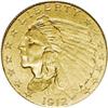 Image 1 : 1912 $2 1/2 MS61 NGC. Bright golden color, some minor 1912[$2 1/2] MS61 NGC.