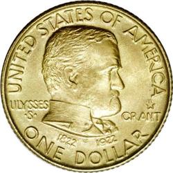 1922 G$1 Grant with Star MS65 NGC. A satiny and splend 1922[G$1] Grant with Star MS65 NGC.
