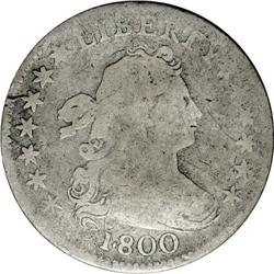 1800 10C --Bent, Improperly Cleaned--NCS. VG Details. J 1800[10C] JR-2, R.5--Bent, Improperly Cleane