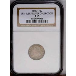 1809 10C Fine 15 NGC. JR-1, R.4. Medium gray surfaces 1809[10C] JR-1, R.4. Fine 15 NGC.