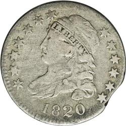 1820 10C Small 0--Damaged--NCS. VF Details. JR-4, R.5. 1820[10C] Small 0 JR-4, R.5.--Damaged--NCS. V