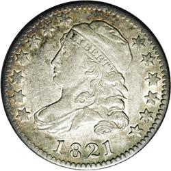 1821 10C Large Date AU55 NGC. JR-5, R.3. An attractive 1821[10C] Large Date JR-5, R.3. Reiver state 