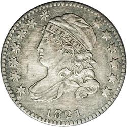 1821 10C Small Date--Improperly Cleaned--NCS. AU Detai 1821[10C] Small Date JR-10, R.3. Reiver state