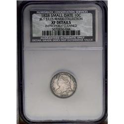 1828 10C Small Date--Improperly Cleaned--NCS. XF Detai 1828[10C] Small Date JR-1, R.2. Reiver state 