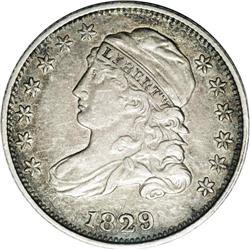 1829 10C Small 10C AU53 NGC. JR-6, R.3. Pearl gray iri 1829[10C] Small 10C JR-6, R.3. Reiver state a