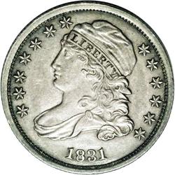 1831 10C AU55 NGC. JR-1, R.1 Sharply struck with virtu 1831[10C] JR-1, R.1 Reiver state d. AU55 NGC.