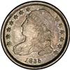 Image 1 : 1835 10C AU58 NGC. JR-6, R.4. Appealing gold, pink, an 1835[10C] JR-6, R.4. Reiver state a. AU58 NGC