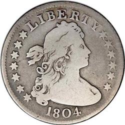 1804 25C B-2, R.6. VG8 NGC. Die State II. High 4; D to 1804[25C] B-2, R.6. VG8 NGC. Die State II.