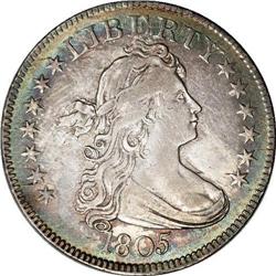 1805 25C B-3, R.1. XF45 NGC. Die State V. 5 clear of b 1805[25C] B-3, R.1. XF45 NGC. Die State V.