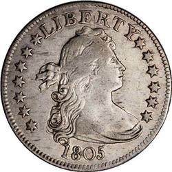 1805 25C B-4, R.4. VF35 NGC. Usual State. 5 clear of b 1805[25C] B-4, R.3. VF35 NGC. Usual State.